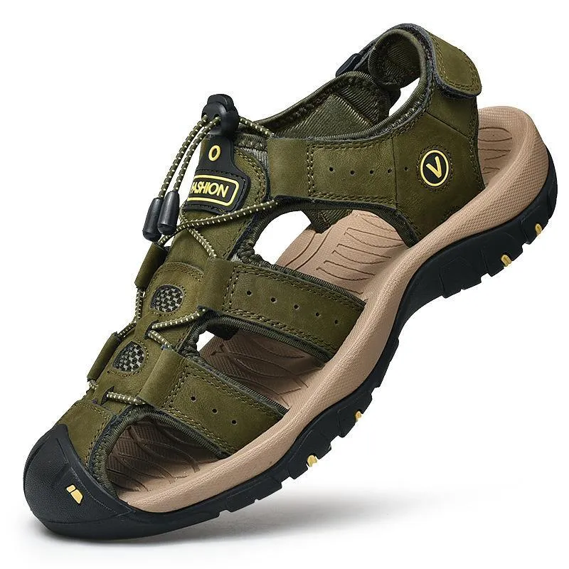 Summer hollow breathable water hiking mens outdoor sandals