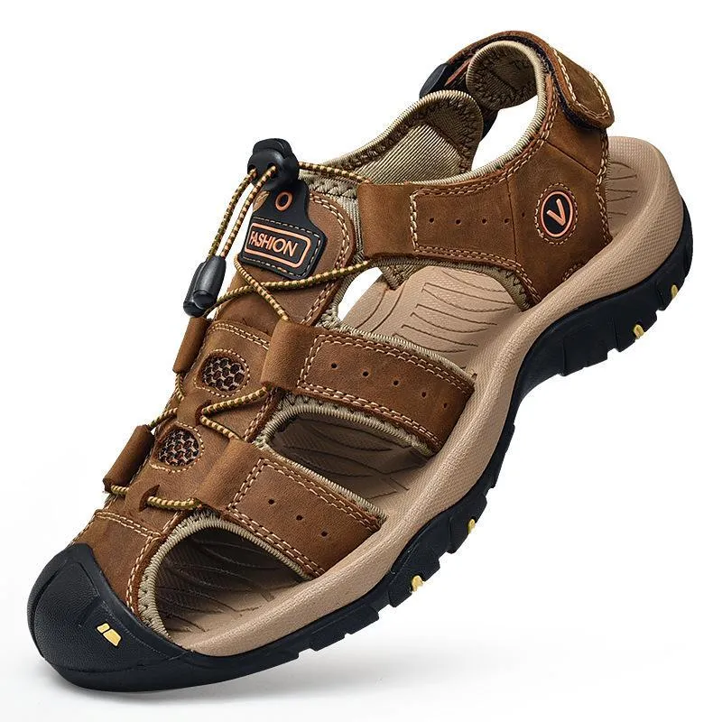 Summer hollow breathable water hiking mens outdoor sandals