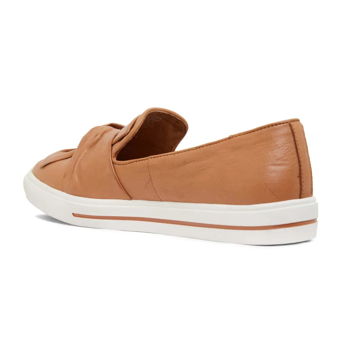 Talia Flat in Tan Leather