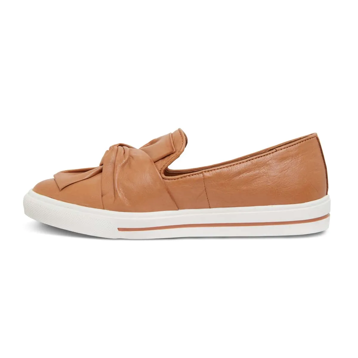 Talia Flat in Tan Leather