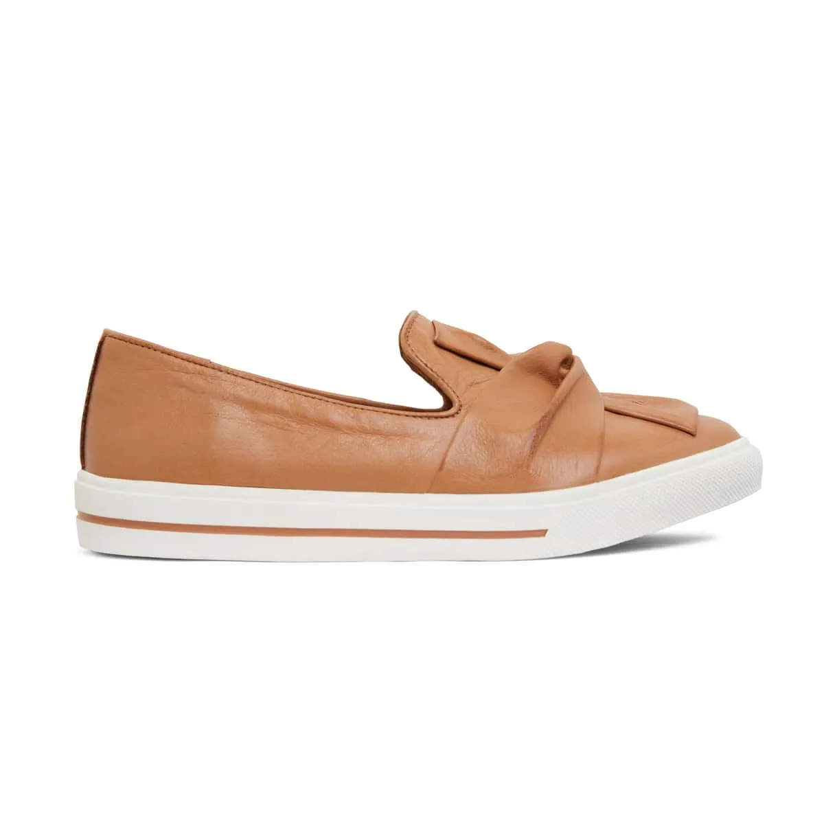 Talia Flat in Tan Leather