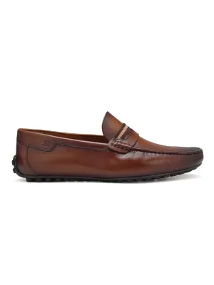 Tan Moccasins With Contrast Panel