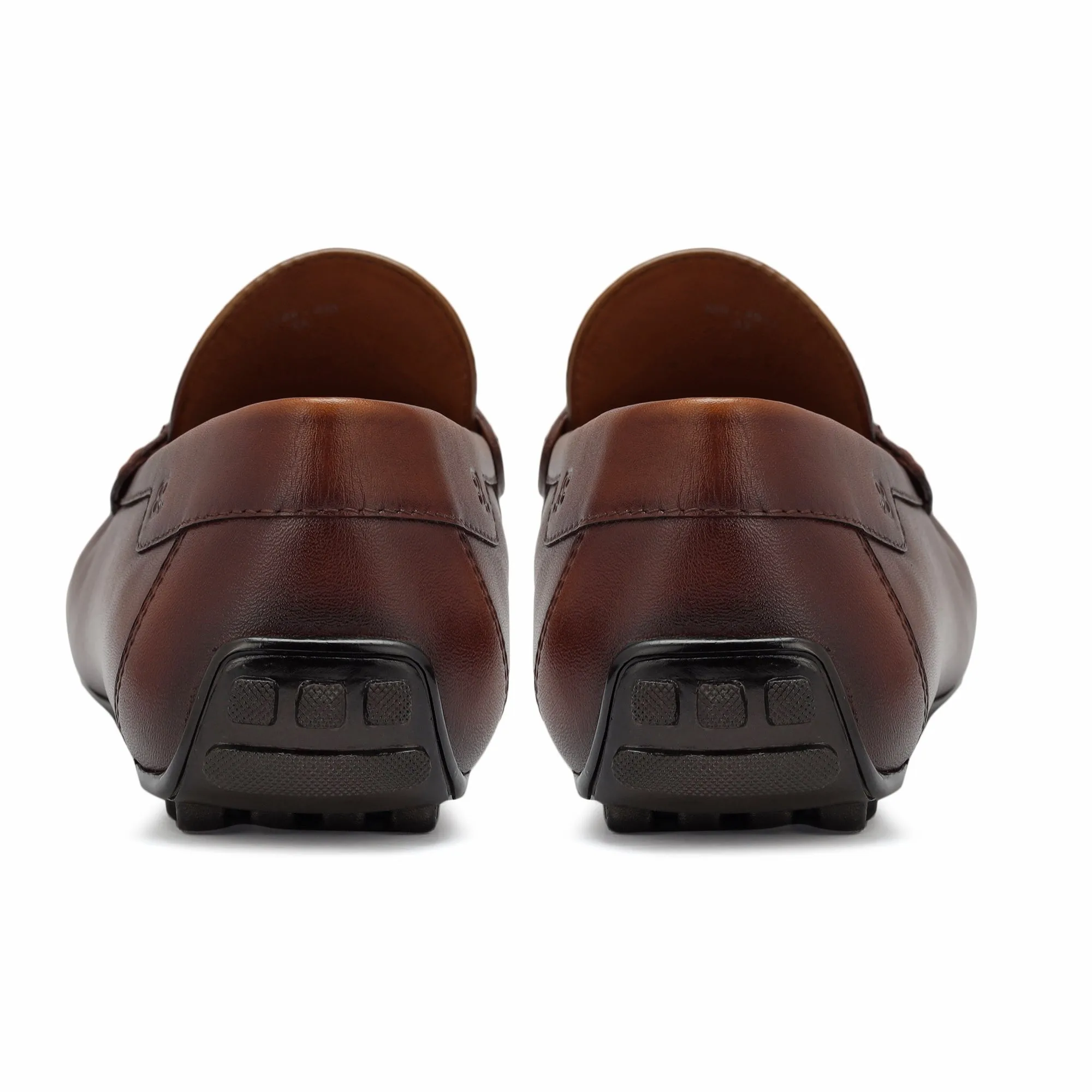 Tan Moccasins With Contrast Panel