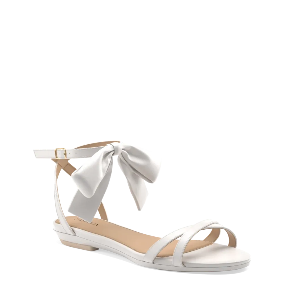 The Brynn White Satin Bow   Stiletto Heel Kit 4 White