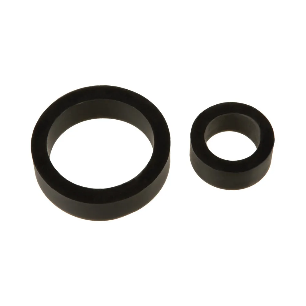 Titanmen Cock Ring Platinum Silicone Double Pack Black