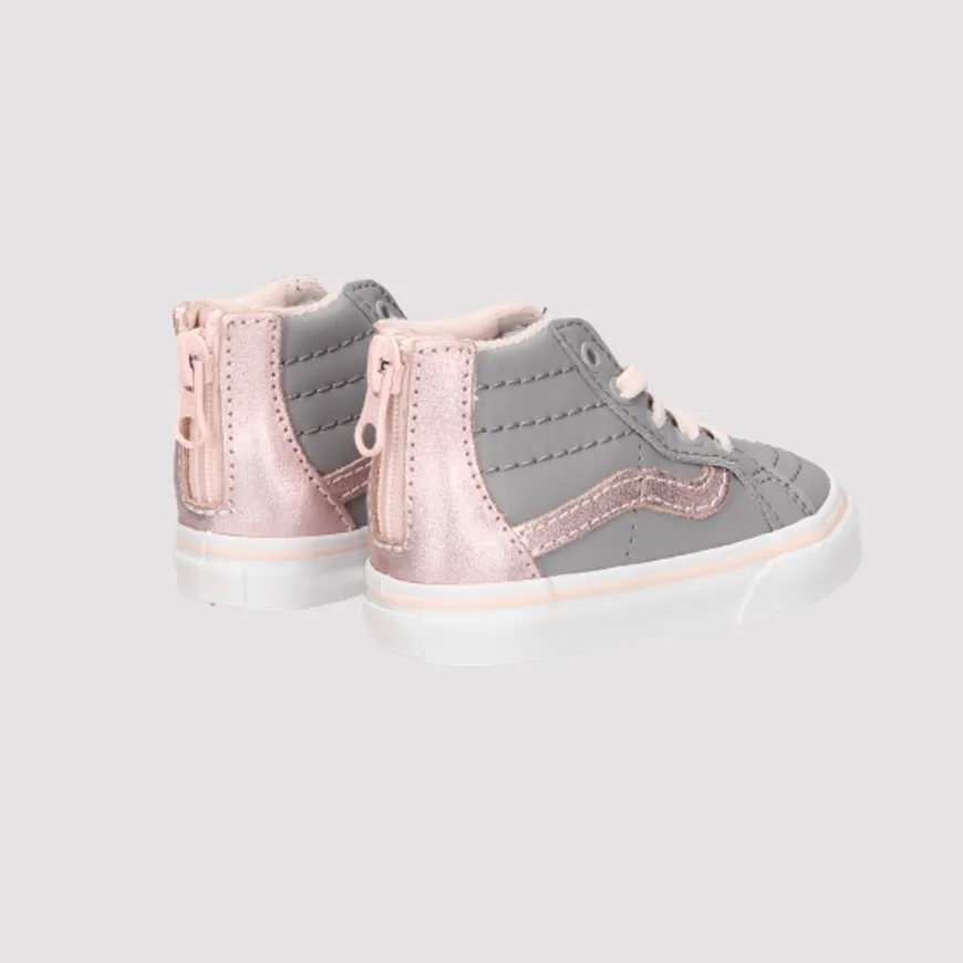 Vans Sk8-Hi Zip Kids  Lifestyle Shoes Grey/Pink