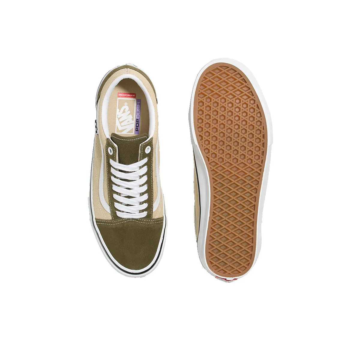 Vans Skate Old Skool - Dark Olive/White