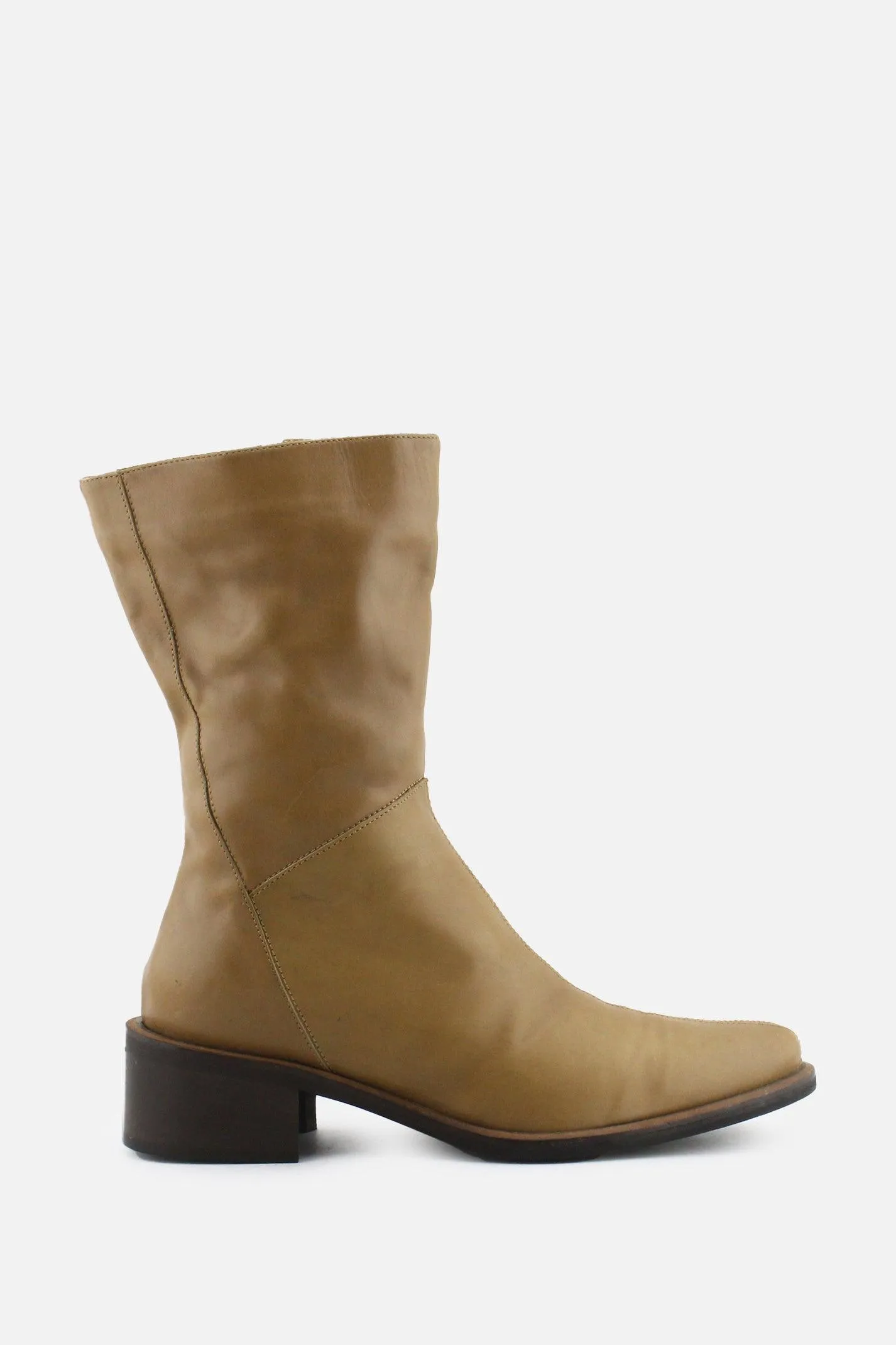 Vera Goma Zipper Block Ankle Boots | 100% Authentic Leather