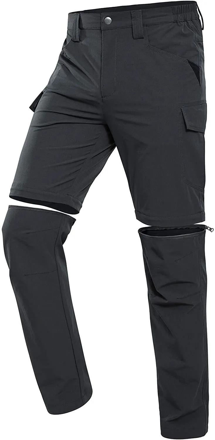 Vzteek Herren Wanderhose Zip Off Trekkinghose Outdoorhose Sommer Softshell Stretch Hose Kurz für Wandern,Baggy,Fahrrad,arbeits