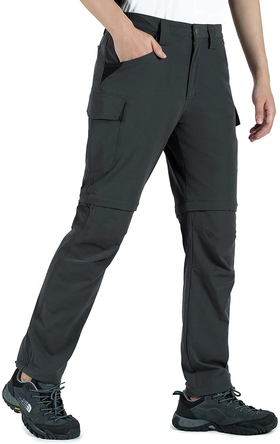 Vzteek Herren Wanderhose Zip Off Trekkinghose Outdoorhose Sommer Softshell Stretch Hose Kurz für Wandern,Baggy,Fahrrad,arbeits