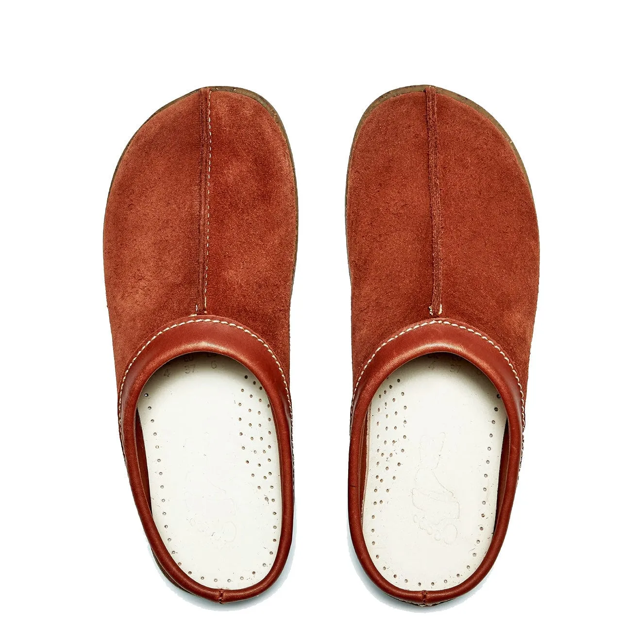 Yogi Suede Centre Seam Mule Chestnut Brown