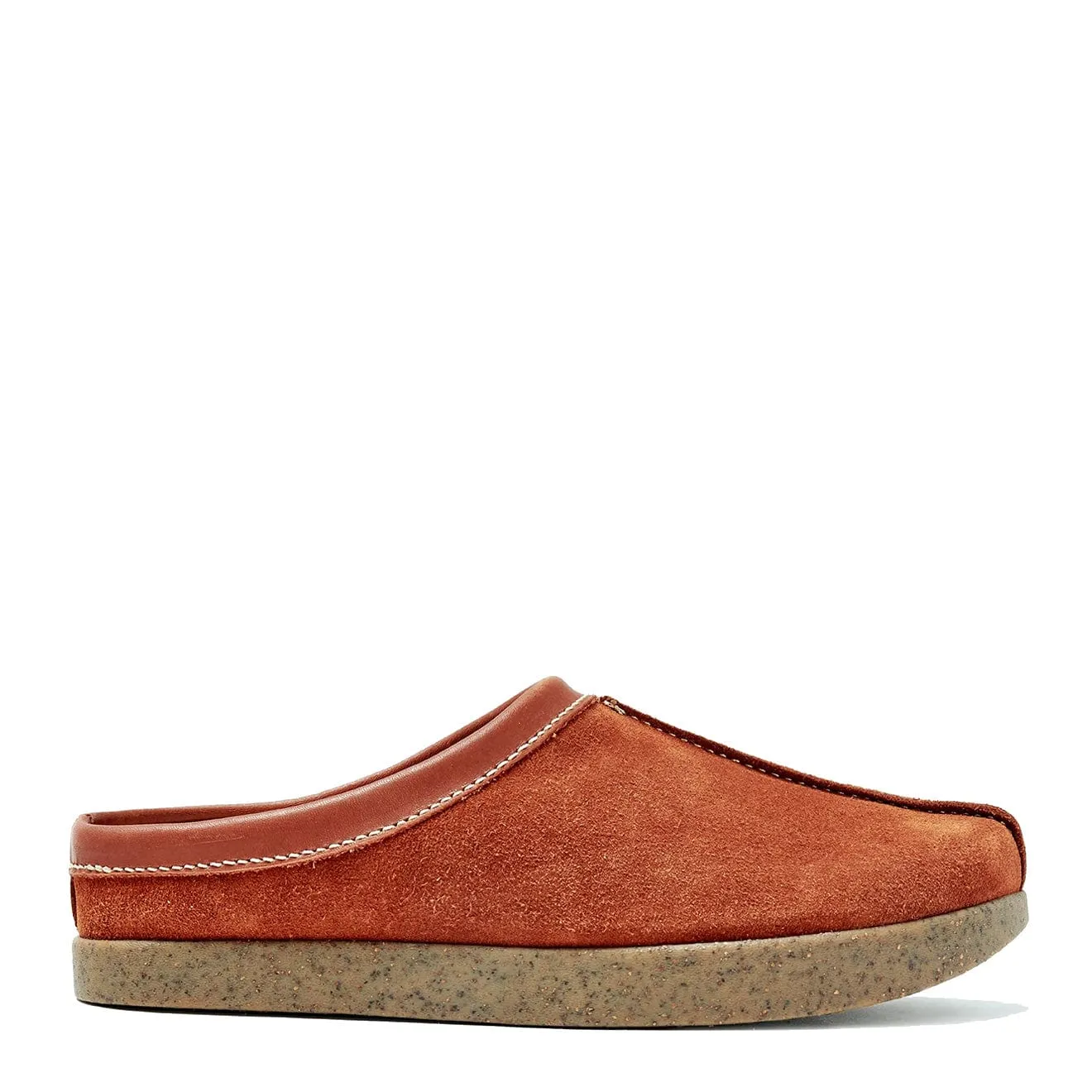 Yogi Suede Centre Seam Mule Chestnut Brown