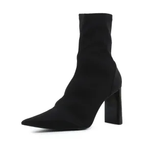 Zara Zipper Block Heels Sock Boots | Textile